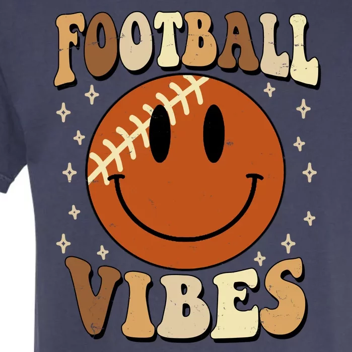 Football Vibes Smile Face Retro Garment-Dyed Heavyweight T-Shirt