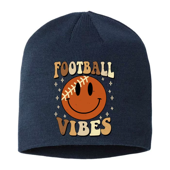 Football Vibes Smile Face Retro 8 1/2in Sustainable Knit Beanie