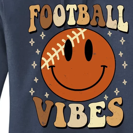 Football Vibes Smile Face Retro Women's Pullover Hoodie