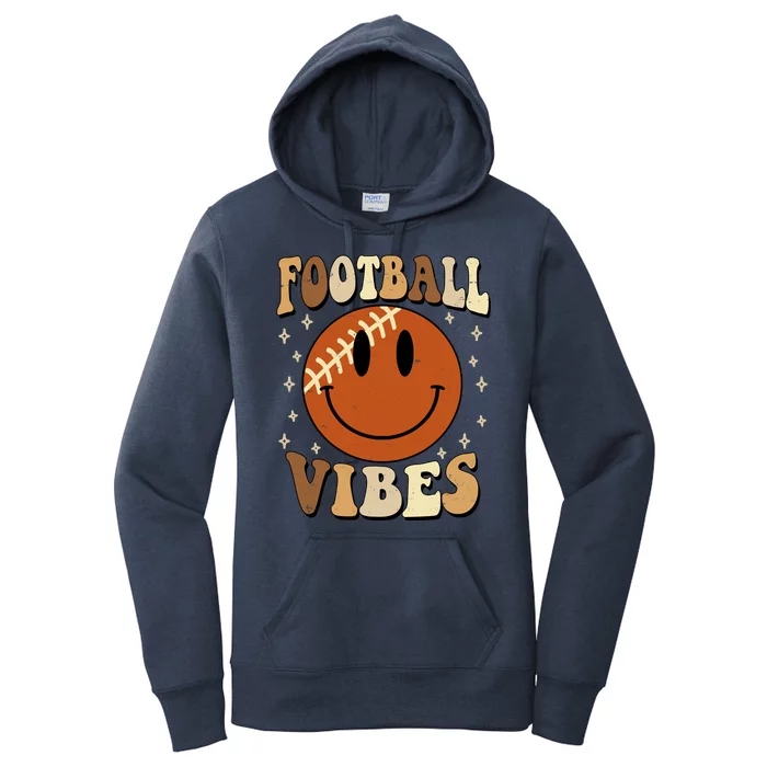 Football Vibes Smile Face Retro Women's Pullover Hoodie