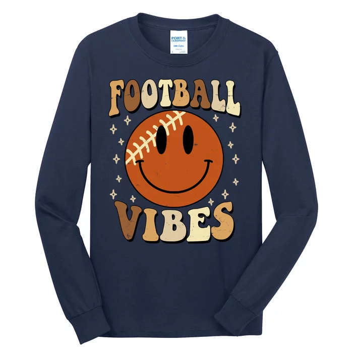 Football Vibes Smile Face Retro Tall Long Sleeve T-Shirt