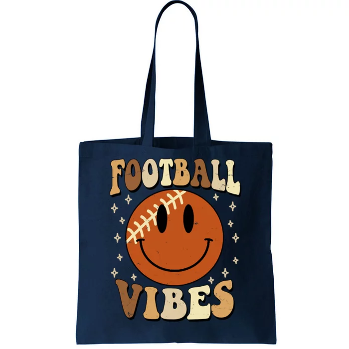 Football Vibes Smile Face Retro Tote Bag