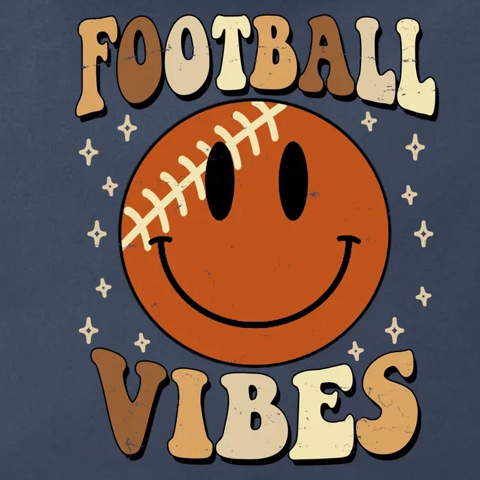 Football Vibes Smile Face Retro Zip Tote Bag