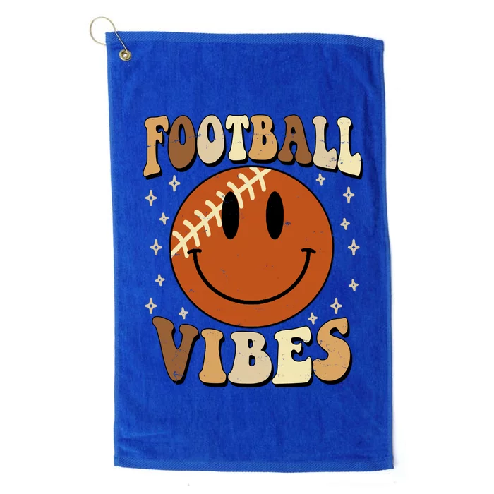 Football Vibes Smile Face Retro Platinum Collection Golf Towel