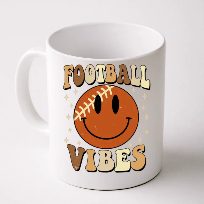 Football Vibes Smile Face Retro Front & Back Coffee Mug