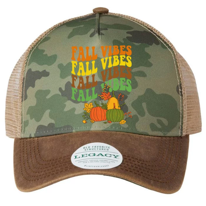 Fall Vibes Season Retro Pumpkin Legacy Tie Dye Trucker Hat