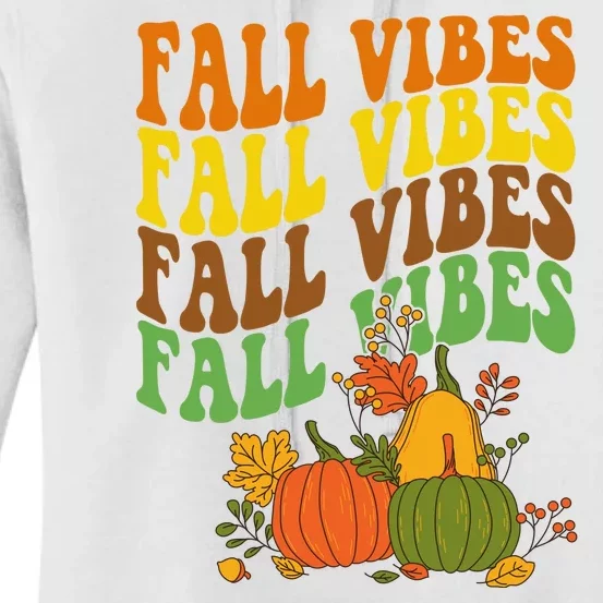 Fall Vibes Season Retro Pumpkin Women's Pullover Hoodie