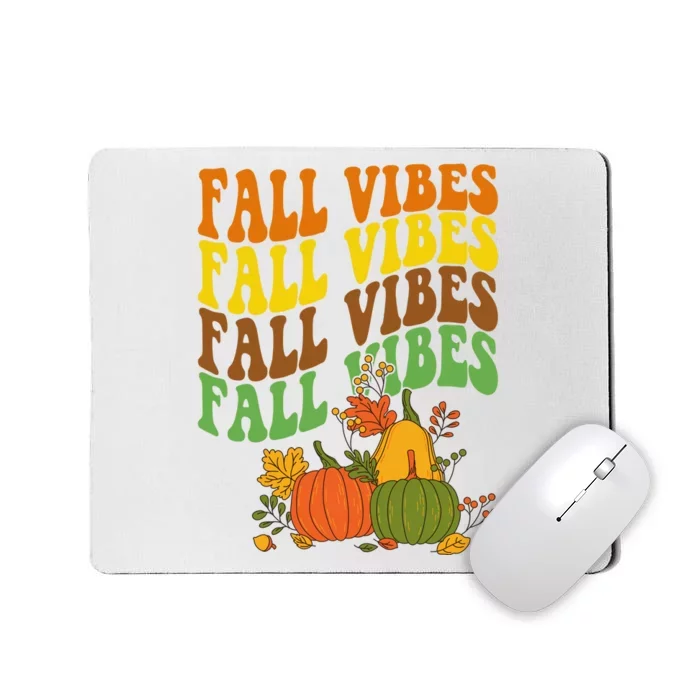 Fall Vibes Season Retro Pumpkin Mousepad