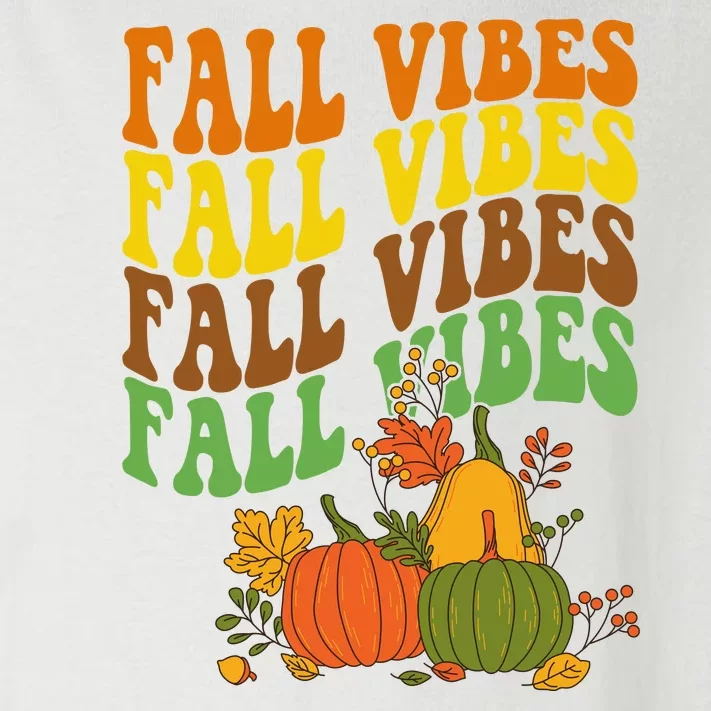 Fall Vibes Season Retro Pumpkin Toddler Long Sleeve Shirt