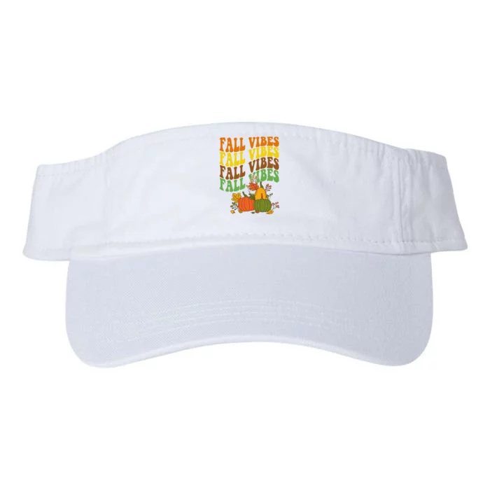 Fall Vibes Season Retro Pumpkin Valucap Bio-Washed Visor