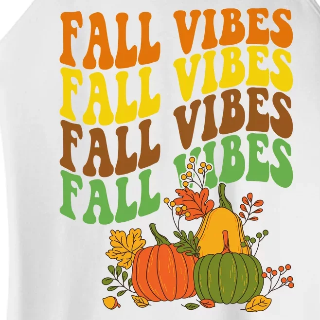 Fall Vibes Season Retro Pumpkin Women’s Perfect Tri Rocker Tank