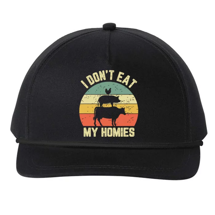 Funny Vegan Shirts I Dont Eat My Homies Vegetarian Vegan Snapback Five-Panel Rope Hat