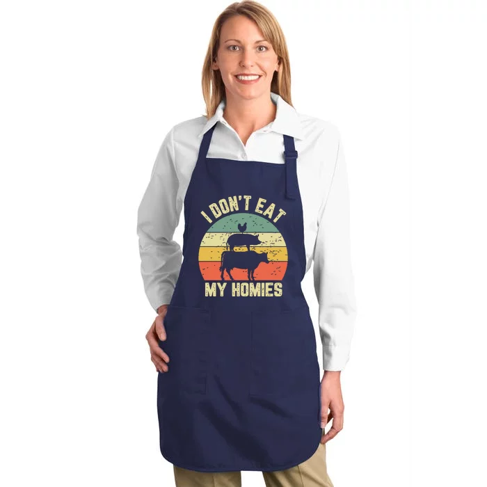 Funny Vegan Shirts I Dont Eat My Homies Vegetarian Vegan Full-Length Apron With Pocket