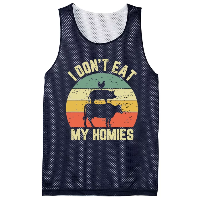 Funny Vegan Shirts I Dont Eat My Homies Vegetarian Vegan Mesh Reversible Basketball Jersey Tank