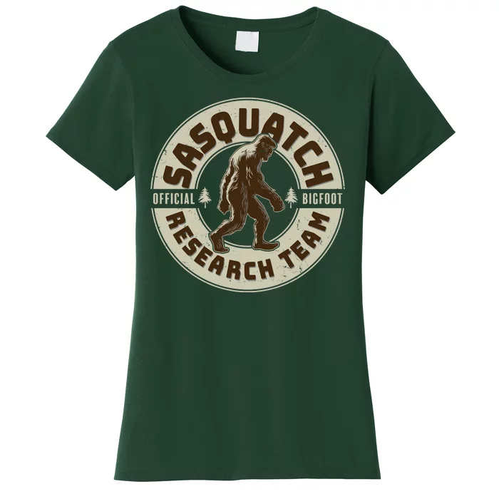 Funny Vintage Sasquatch Research Team Emblem Women's T-Shirt