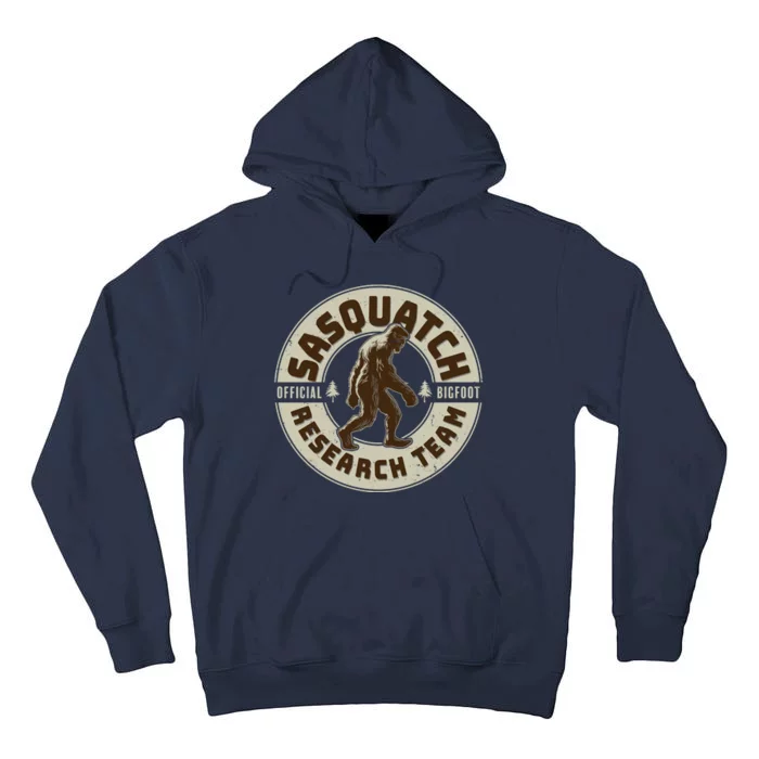 Funny Vintage Sasquatch Research Team Emblem Tall Hoodie