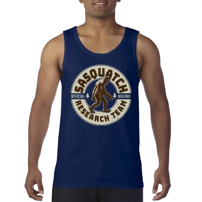 Funny Vintage Sasquatch Research Team Emblem Tank Top