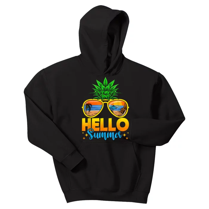 Family Vacation Sunglasses Pineapple Hello Summer Kids Hoodie