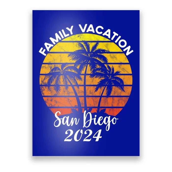 Family Vacation San Diego 2024 Matching Family Beach Poster