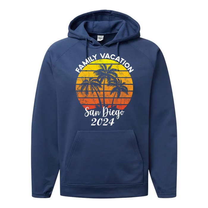 Family Vacation San Diego 2024 Matching Family Beach Performance Fleece Hoodie