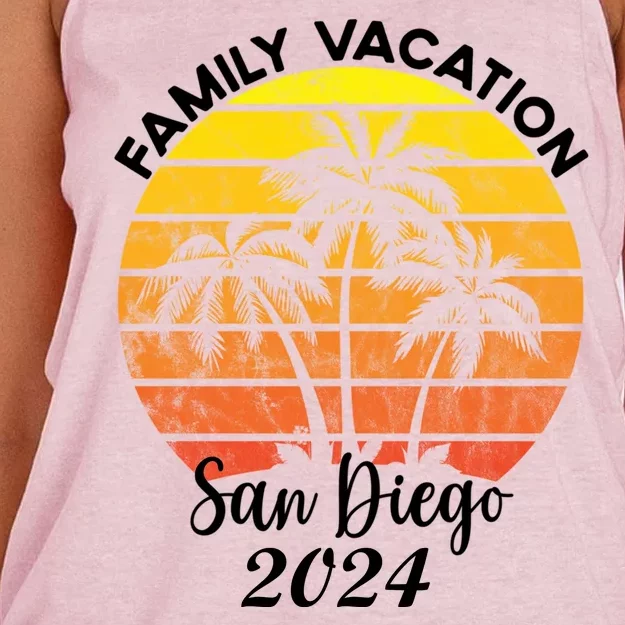 Family Vacation San Diego 2024 Matching Family Beach Women's Knotted Racerback Tank