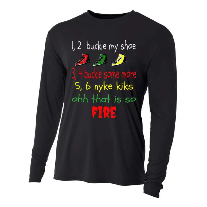 funny viral song 1, 2 buckle my shoe Cooling Performance Long Sleeve Crew