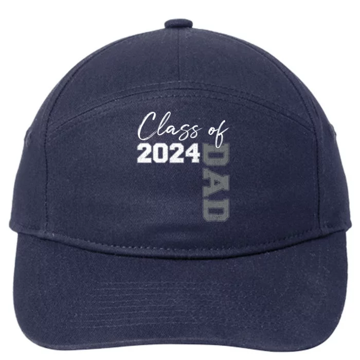 Funny Vintage Senior 2024 Class Grad Proud Dad Class Of 2024 Gift 7-Panel Snapback Hat