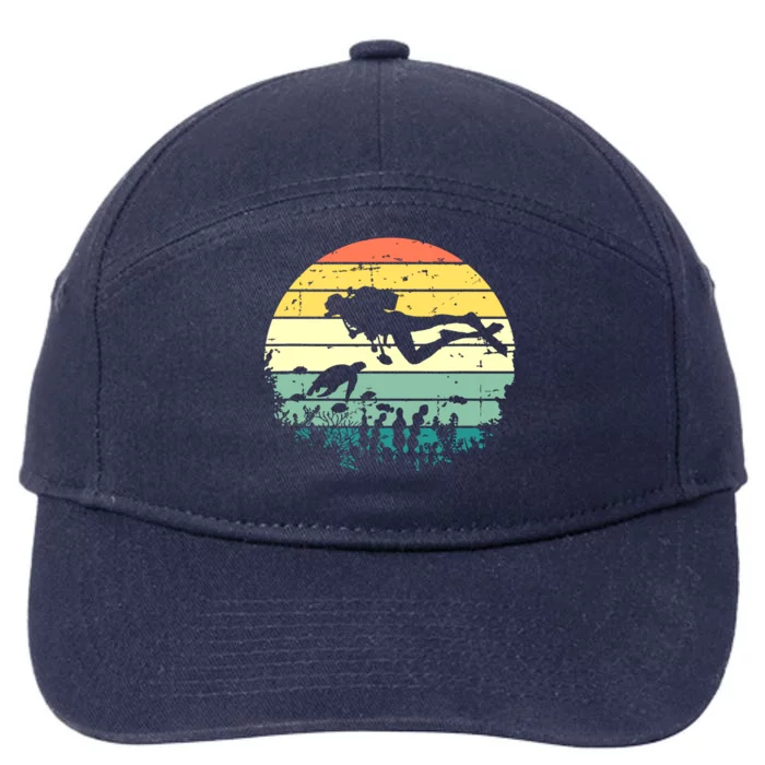 Funny Vintage Scuba Diving Dive Diver 7-Panel Snapback Hat