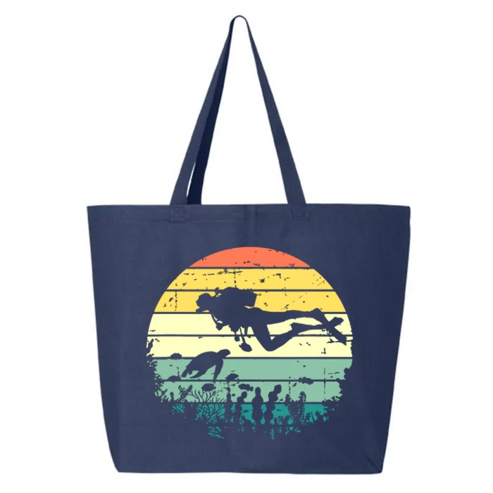 Funny Vintage Scuba Diving Dive Diver 25L Jumbo Tote