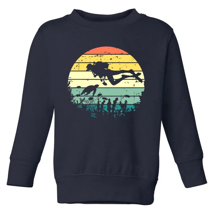 Funny Vintage Scuba Diving Dive Diver Toddler Sweatshirt