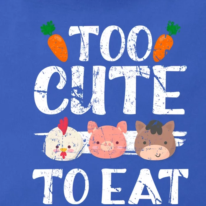 Funny Vegan Too Cute To Eat Vegetarian Save Animals Gift Zip Tote Bag