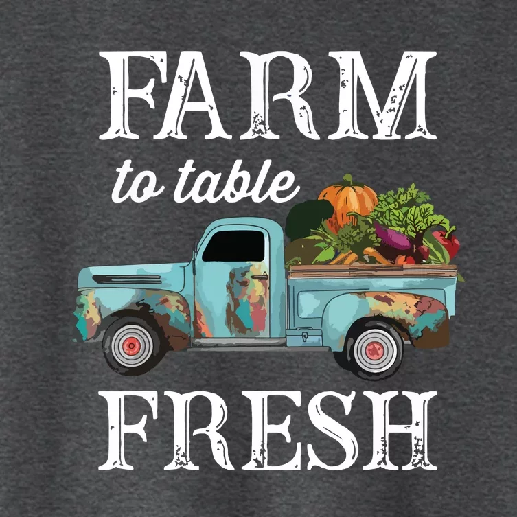 Farm Vegetables Truck Farm To Table Fresh Women's Crop Top Tee