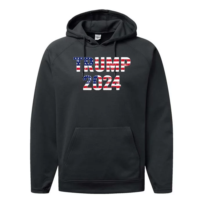 Funny Vintage Trump 2024 Election Gift Wo Performance Fleece Hoodie