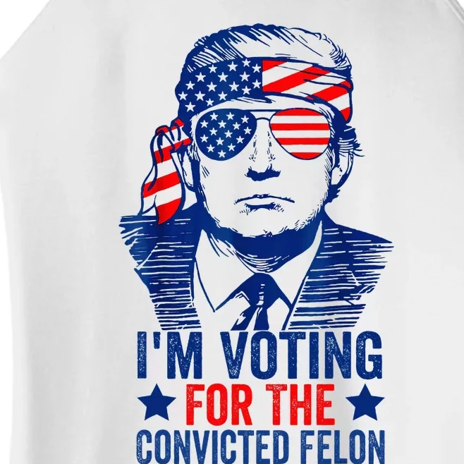 Funny Voting Trump 2024 IM Voting For The Convicted Felon Women’s Perfect Tri Rocker Tank