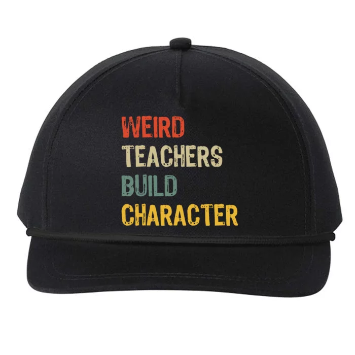 Funny Vintage Teacher Weird Teachers Build Character Gift Snapback Five-Panel Rope Hat