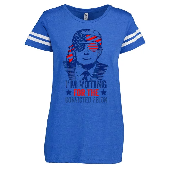 Funny Voting Trump 2024 IM Voting For The Convicted Felon Enza Ladies Jersey Football T-Shirt