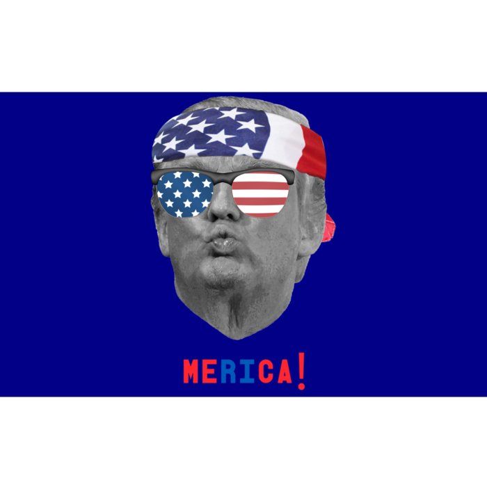 Funny Vintage Trump Pucker Face Merica Usa Flag Sunglasses Great Gift Bumper Sticker