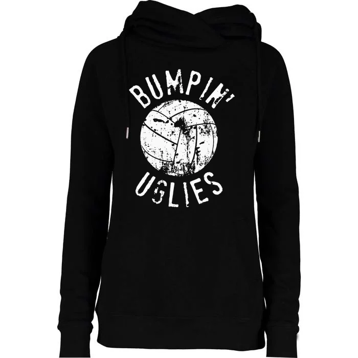 Funny Volleyball Team Bumpin Uglies Womens Funnel Neck Pullover Hood