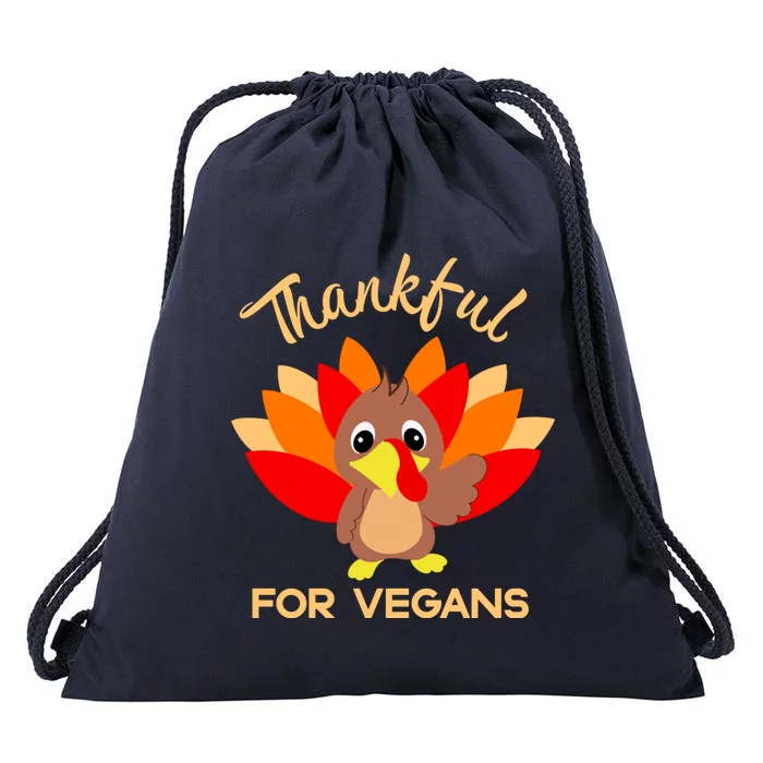 Funny Vegan Turkey Free Thanksgiving Thankful For Vegans Gift Drawstring Bag