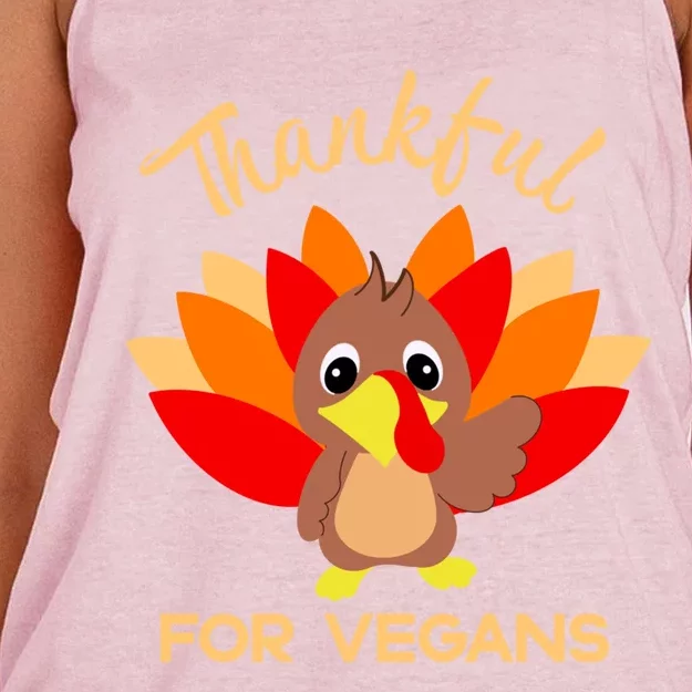 Funny Vegan Turkey Free Thanksgiving Thankful For Vegans Gift Women's Knotted Racerback Tank