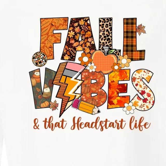 Fall Vibes & That Headstart Life Fall Autumn Thanksgiving Cropped Pullover Crew