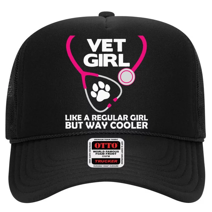 Funny Veterinary Technician  Female Vet Assistant High Crown Mesh Trucker Hat