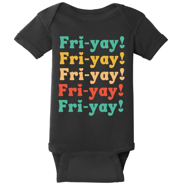 Funny Vintage Teacher Back To School Funny Friyay Teacher Life Baby Bodysuit