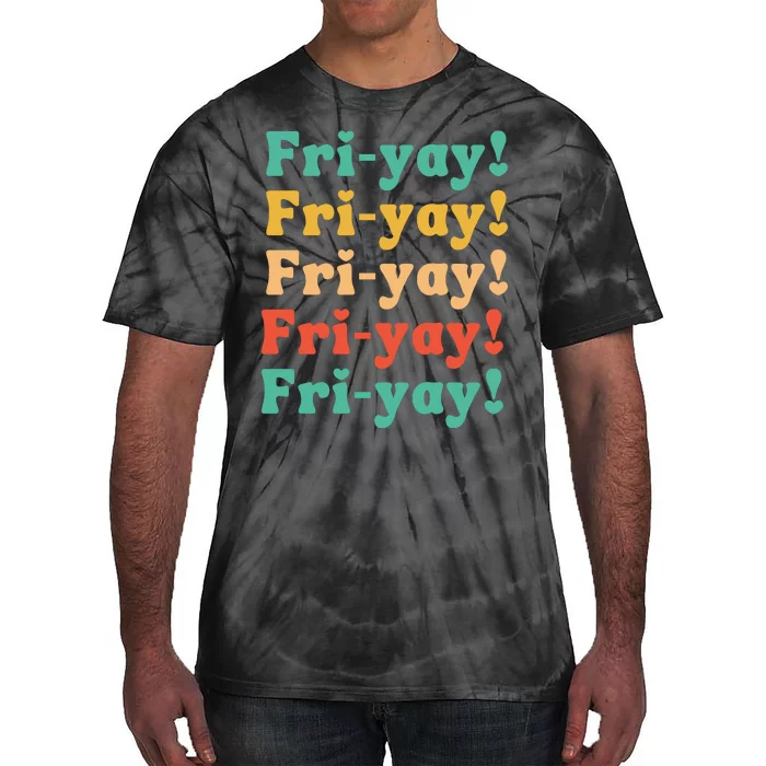 Funny Vintage Teacher Back To School Funny Friyay Teacher Life Tie-Dye T-Shirt