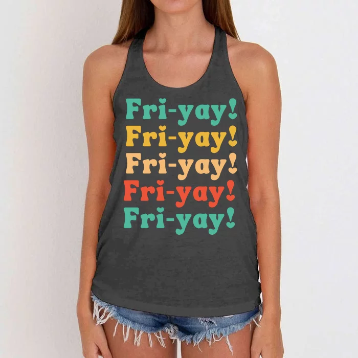 Funny Vintage Teacher Back To School Funny Friyay Teacher Life Women's Knotted Racerback Tank