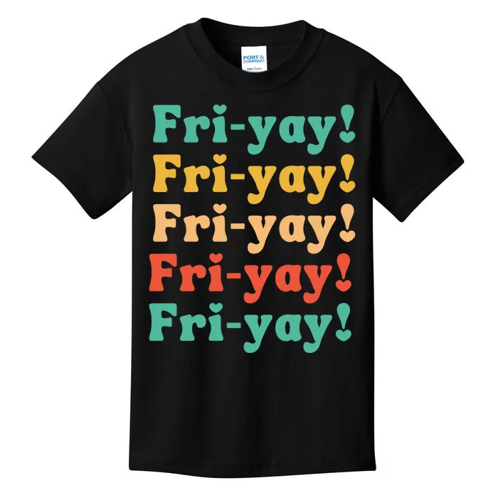 Funny Vintage Teacher Back To School Funny Friyay Teacher Life Kids T-Shirt