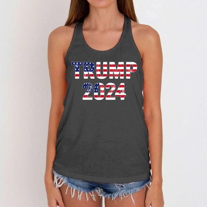 Funny Vintage Trump 2024 Election Gift Women's Knotted Racerback Tank