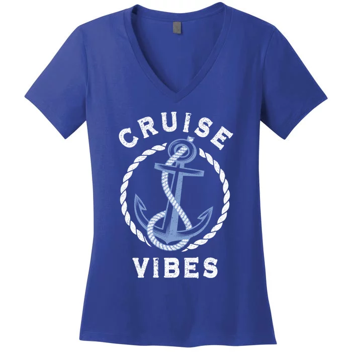 Family Vacation Trip Friends Cruise Lover Cruise Vibes Meaningful Gift Women's V-Neck T-Shirt