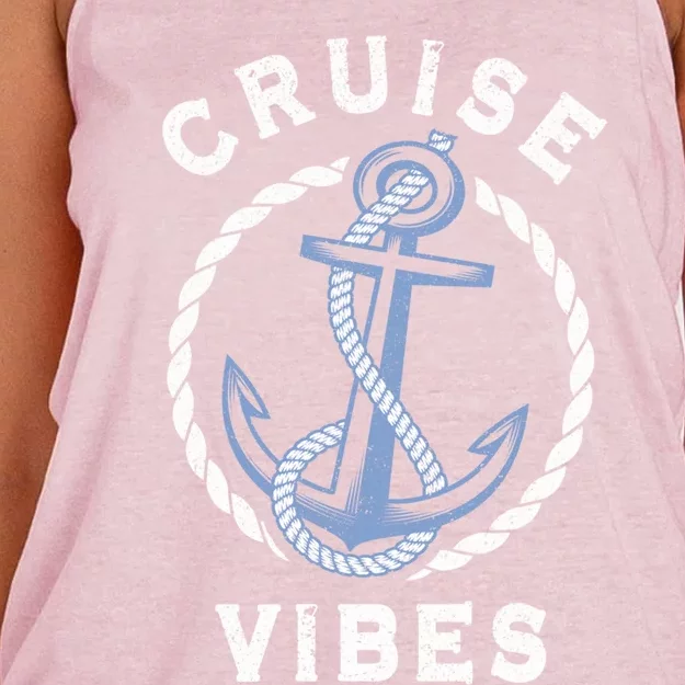 Family Vacation Trip Friends Cruise Lover Cruise Vibes Meaningful Gift Women's Knotted Racerback Tank