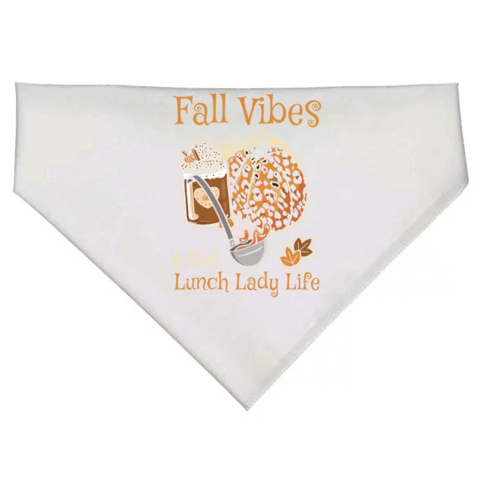 Fall Vibes That Lunch Lady Life Thanksgiving Cafeteria Staff Gift USA-Made Doggie Bandana